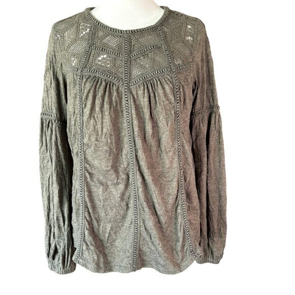 Sundance Top Blouse Size Small Boho Royal Rosie Crinkled Long Sleeve - Picture 1 of 9